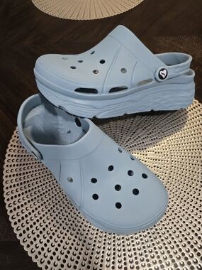 Skechers Light Blue Platform Clogs - Women's Mules